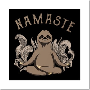 Yoga Namaste Sloth Posters and Art